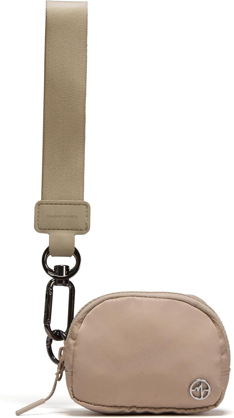 Pander Wrist Strap & Mini RFID Blocking Wallet Combo – Stylish, Compact, and Versatile Accessory Set - Raw Linen - Image 1